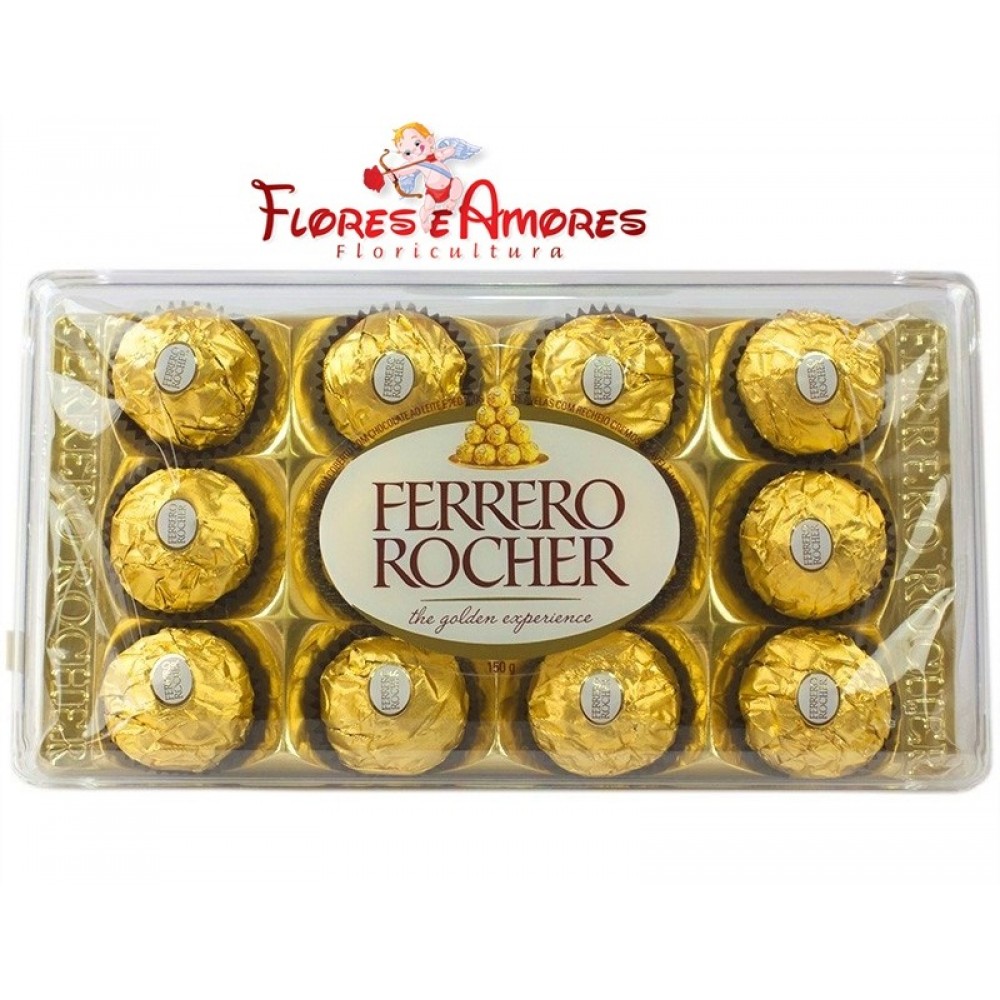 Trio de Rosas Com Ferrero Rocher 12 bombons 